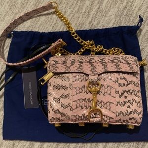 Rebecca Minkoff snake pink leather bag